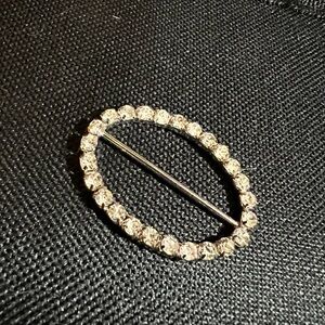 Antique victorian lovely prong set glass rhinestone buckle